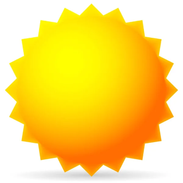 Bright Sun geïsoleerd op wit — Stockfoto