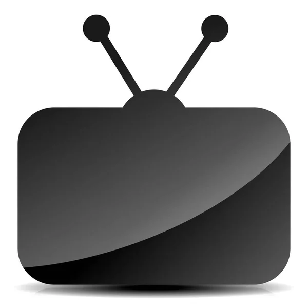 Hochglanz Fernsehsymbol Auf Weiß — Stockfoto