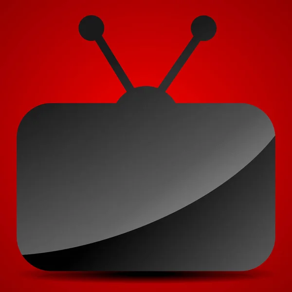 Fernseh-Symbol mit Glanz über Rot. Hintergrund. — Stockfoto