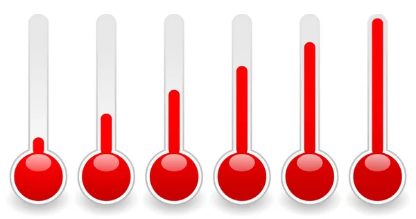 Rising thermometer, thermograph set.  elements. temperatur — Zdjęcie stockowe