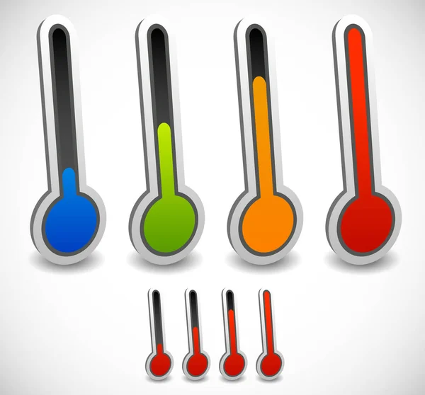 Thermometer set. Cold, hot temperature, weather. — Stock Photo, Image