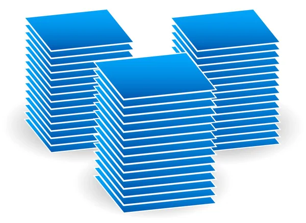 Stacked Blue Layers Artistic Raster Illustration — Stock Photo, Image