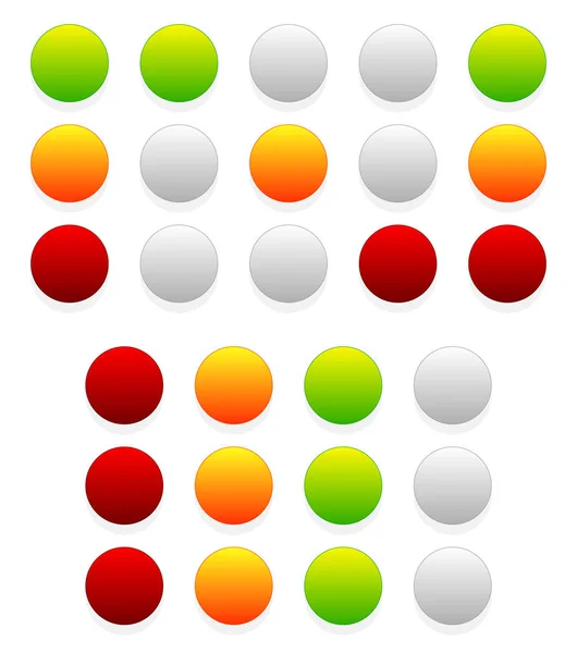 Conjunto de semáforos, luzes, sinais. Verdes, amarelo e vermelho lig — Fotografia de Stock
