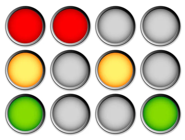Traffic lights, traffic lamps on white,  graphic — Stock Photo, Image