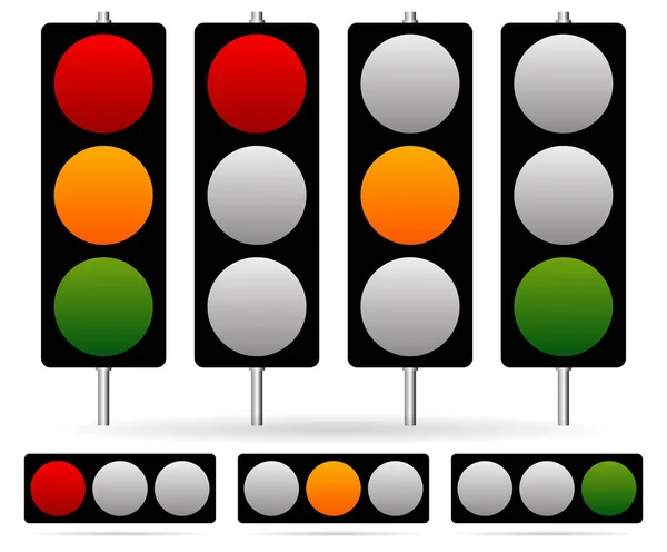 A forgalom fény / közlekedési lámpa készlet. illusztráció. — Stock Fotó
