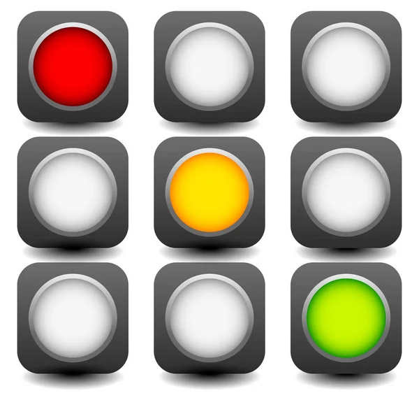 Control lights, semaphores or traffic lamps isolated on w — Stock Photo, Image