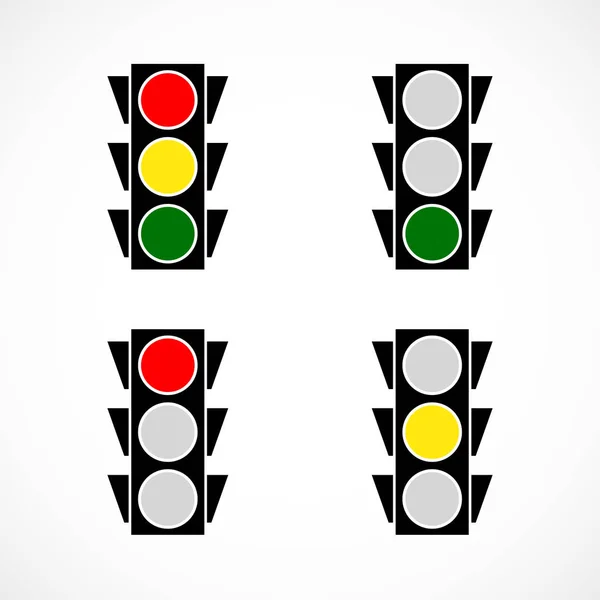 Ícones clássicos do semáforo. Ilustração . — Fotografia de Stock