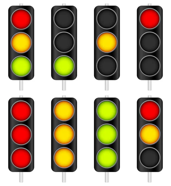 Semáforo / conjunto de luzes de trânsito. Ilustração . — Fotografia de Stock