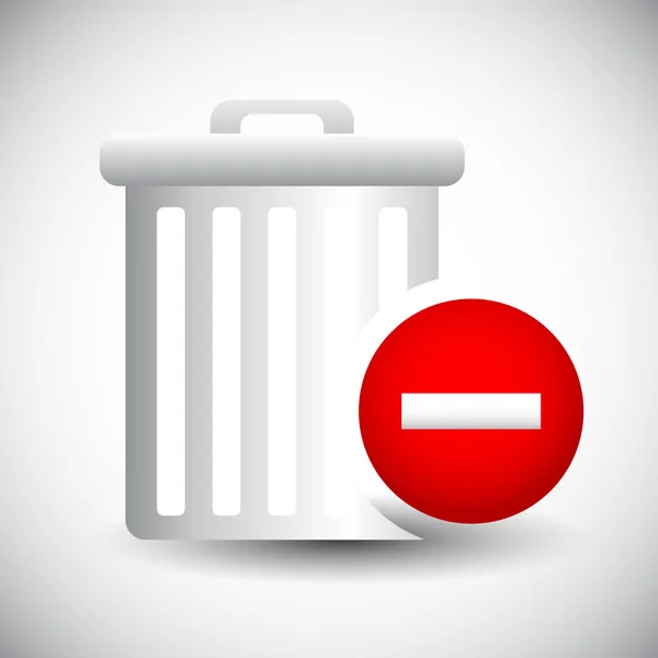 Trash Can Icon met min / verwijderen van teken. Verwijderen, verwijderen. — Stockfoto