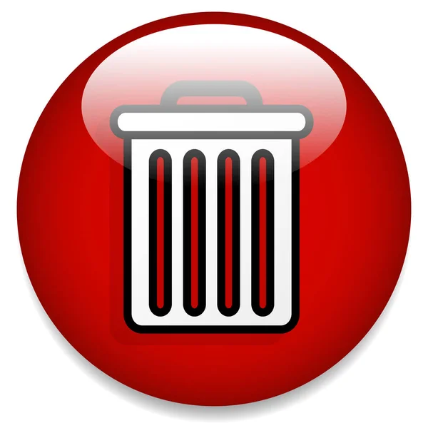 Botão de lata de lixo / ícone — Fotografia de Stock