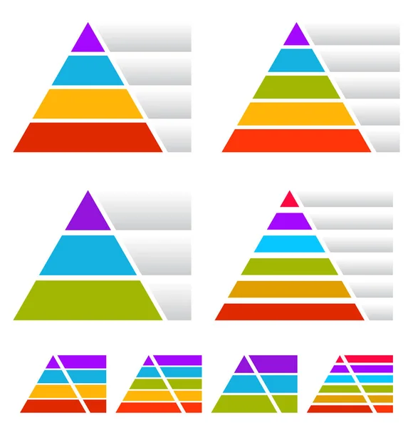 Triangolo, grafici piramidali con striscioni — Foto Stock