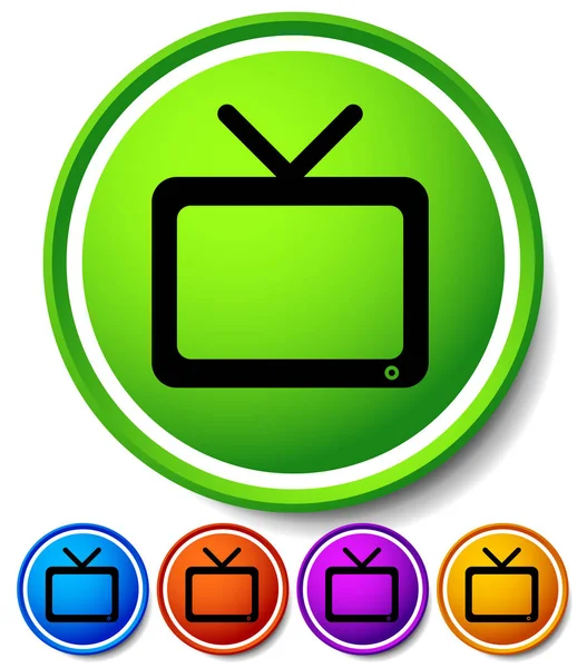 Ícone moderno com símbolo de televisão com antena. Elemento — Fotografia de Stock