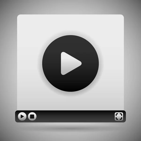 Video Player Template. Black Color Scheme — Stock Photo, Image