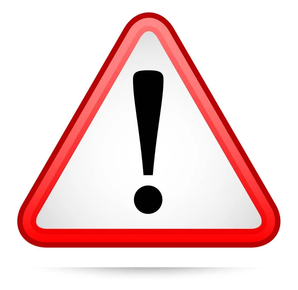 Triangle warning sign with exclamation point. Forewarn, caution, — Stock Photo, Image