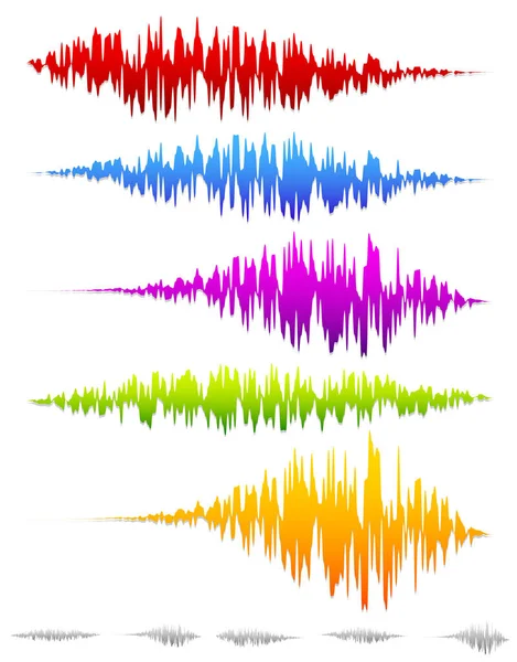 Ondas sonoras coloridas, formas de onda —  Fotos de Stock