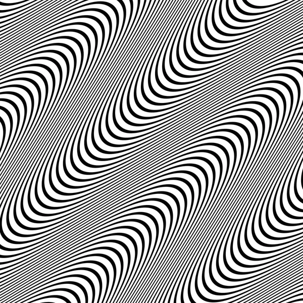 Patrón blanco y negro con líneas onduladas . —  Fotos de Stock
