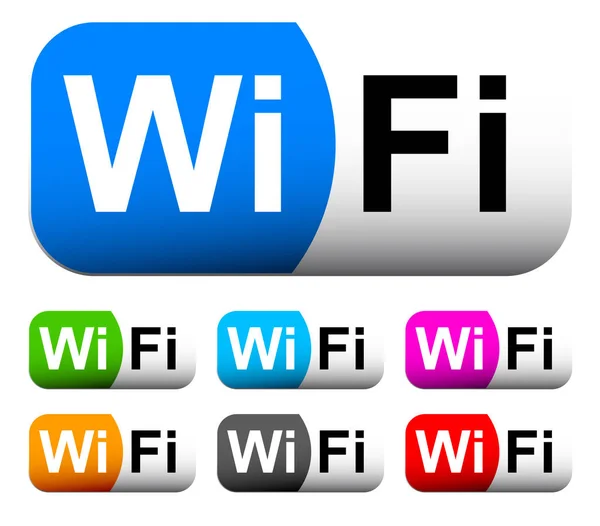 Botões Wifi, crachás — Fotografia de Stock