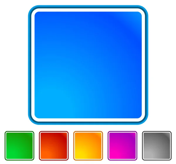 Tombol kosong, latar ikon dalam 6 warna — Stok Foto