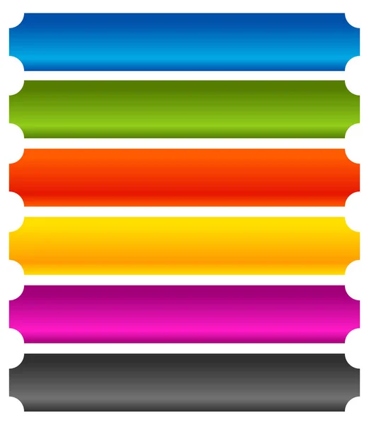 Banner horizontal, fondo de botón. Set de 6 colores . — Foto de Stock