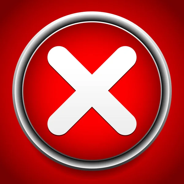 Red cross, red "X" icon, button - Close, incorrect, quit. — Stock Photo, Image