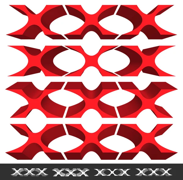 Klassiskt rött X Xxx tecken i 3d-former — Stockfoto