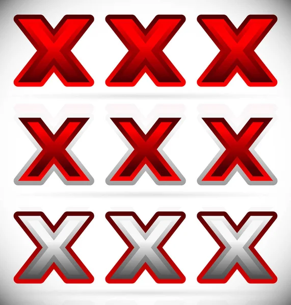 三 X，在红色的十字图形 — 图库照片