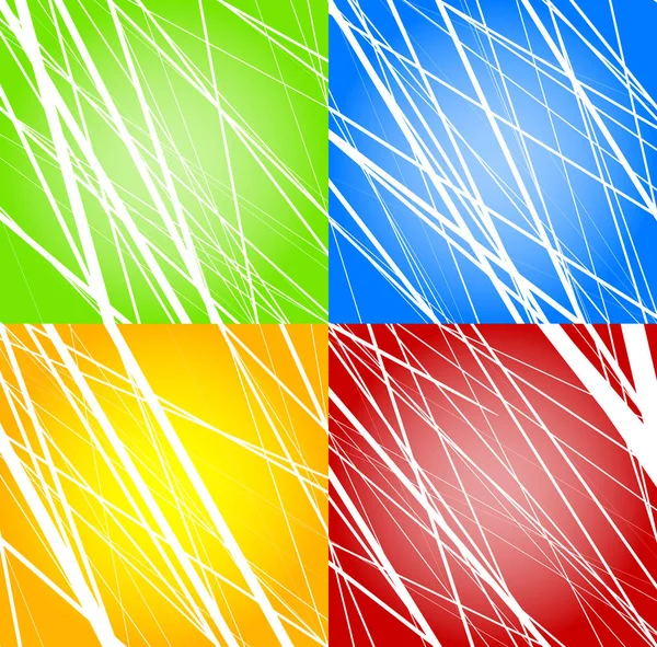 Fundo abstrato definido em quatro cores. Verde, azul, laranja, vermelho — Fotografia de Stock