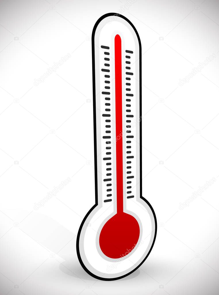 Thermometer graphics on grey