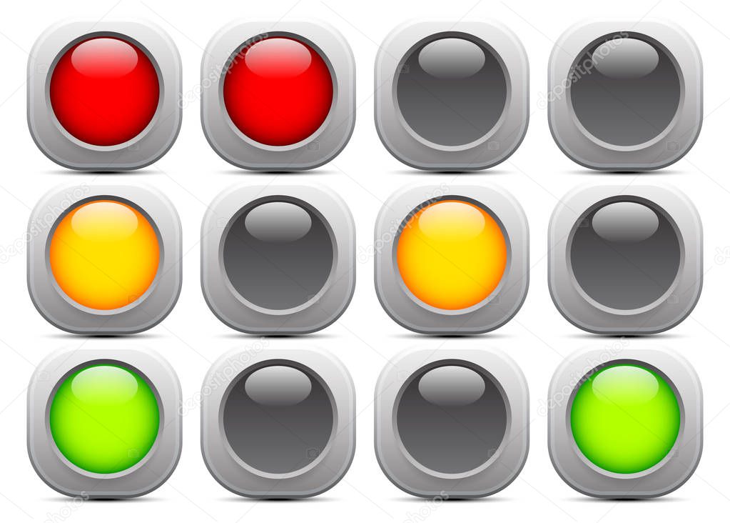Traffic light, signal, semaphore or control lights  illust