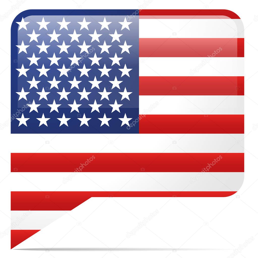 USA flag icon on white
