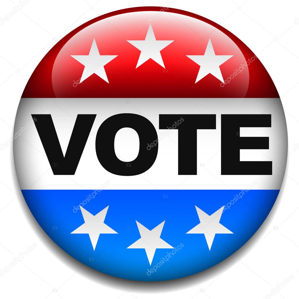 US Vote badge on white