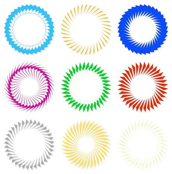Motifs circulaires, mandalas concentriques — Image vectorielle