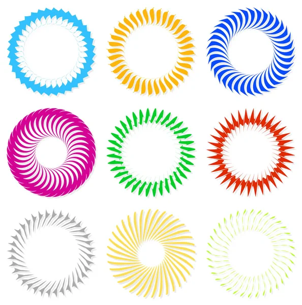 Motifs circulaires, mandalas concentriques — Image vectorielle