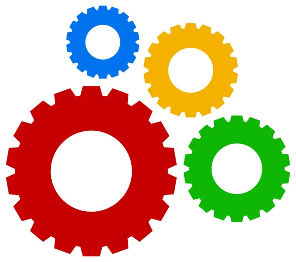 Gears, cogwheels flat vector symbol — Stock Vector