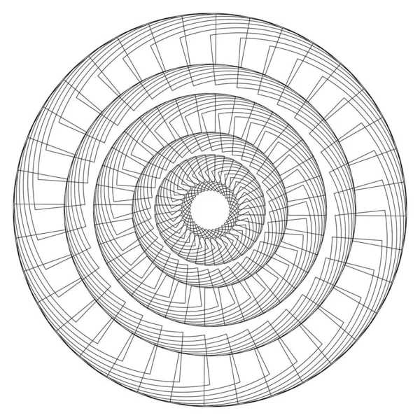 Abstrakcyjny element linii okrągłych. Kształt mandali geometrycznych — Wektor stockowy