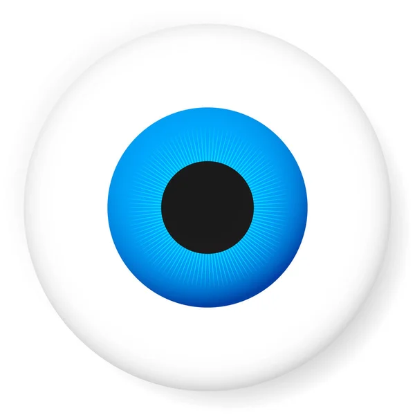 Blue eyeball vector isolated on white. Eye icon — Stock Vector