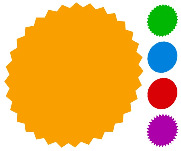 Distintivo, rótulo, formas starburst — Vetor de Stock