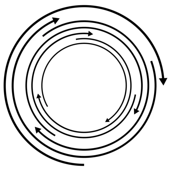 Circular arrows. Rotation, circulation, cycle, spin design eleme — Stock Vector