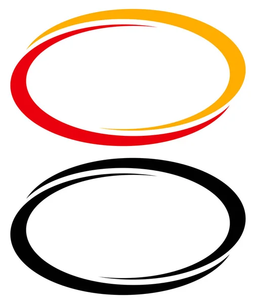 Ovale, ellips banner frames, randen. Duotone en Black versies — Stockvector