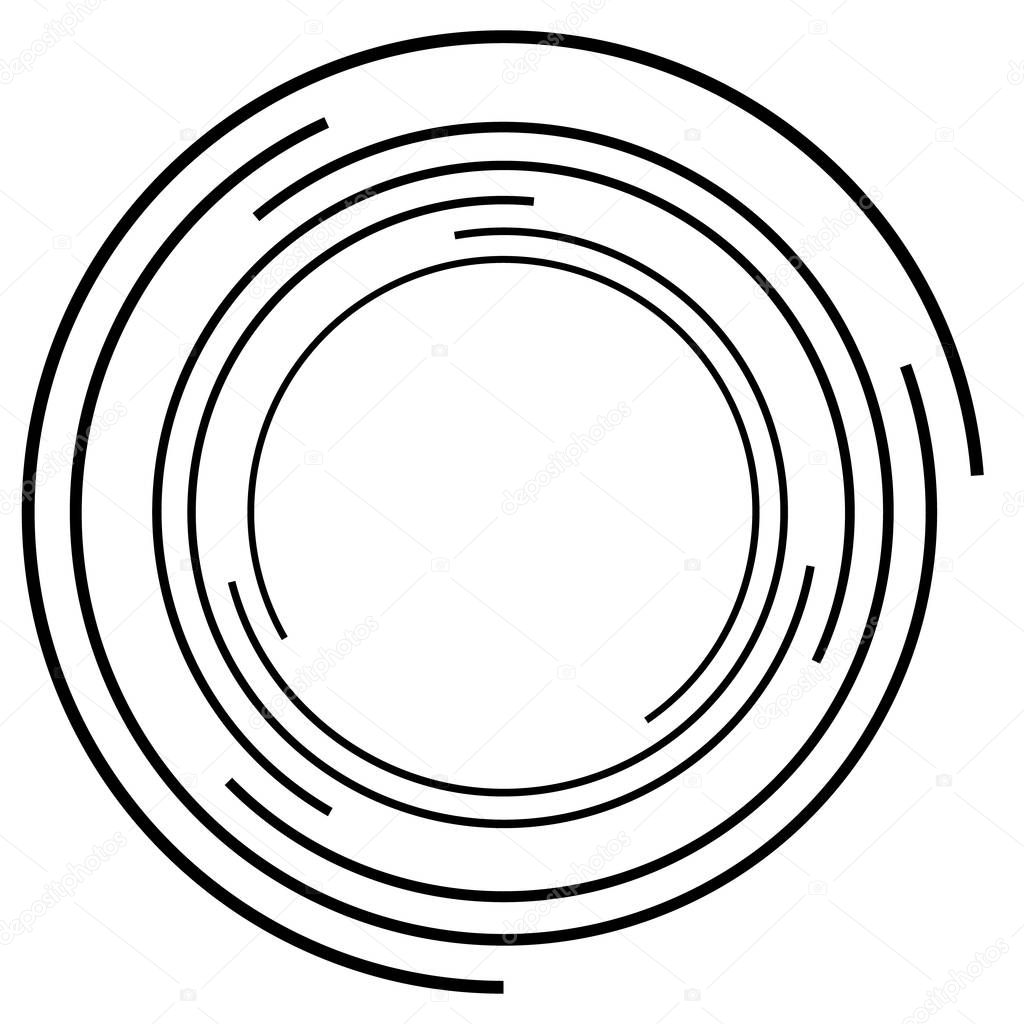 Concentric circle. Circular random lines