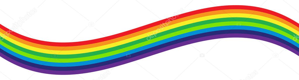 Rainbow element isolated on white. Distorted rainbow(s)