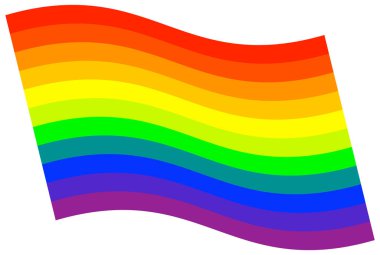 Dalgalı, beyaz Rgb spektrum bayrak illüstrasyon sallayarak