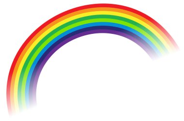 Gökkuşağı illüstrasyon, gökkuşağı grafik elemanı beyaz izole