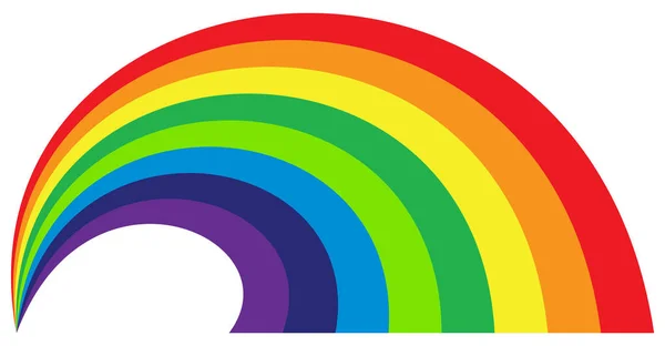 Regenboog illustratie, regenboog grafisch element geïsoleerd op wit — Stockvector