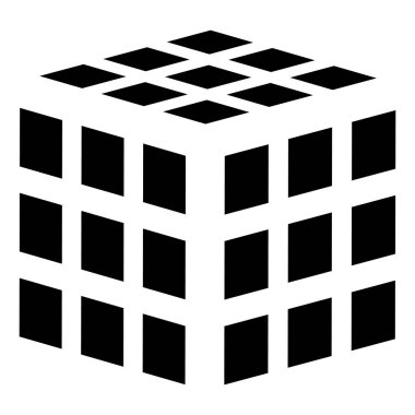 Izgara ile Küp, kareler yüzeylerin örgü. Geometrik küp simgesi, g