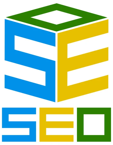 Seo， 搜索英格优化立方体图标 / 符号与字 Se — 图库矢量图片