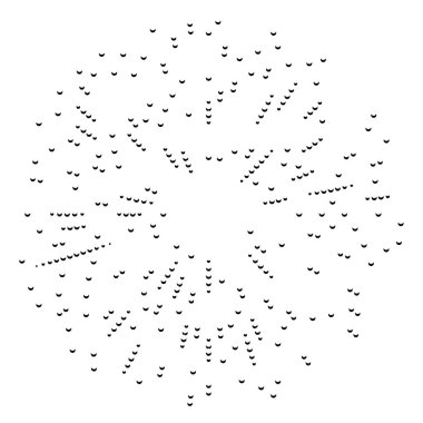 Radyal, yayılan eleman. Konsantrik, merkezcil soyut desi