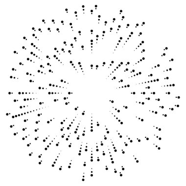 Radyal, yayılan eleman. Konsantrik, merkezcil soyut desi
