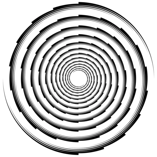 Élément radial, rayonnant. Concentrique, centripète desi abstrait — Image vectorielle