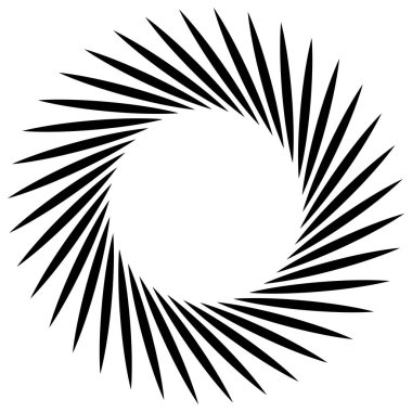 Radyal, yayılan eleman. Konsantrik, merkezcil soyut desi